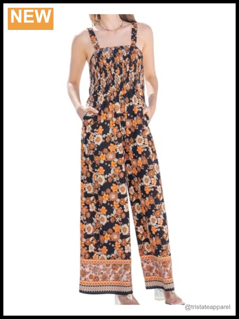 Quatrefox Women's Sleeveless Wide Leg Jumpsuit with Pockets